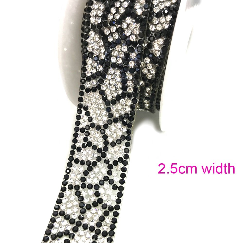 S282 2.5cm width Iron on rhinestone chain trim for garment accessories crystal rhinestone banding for shoes decoration