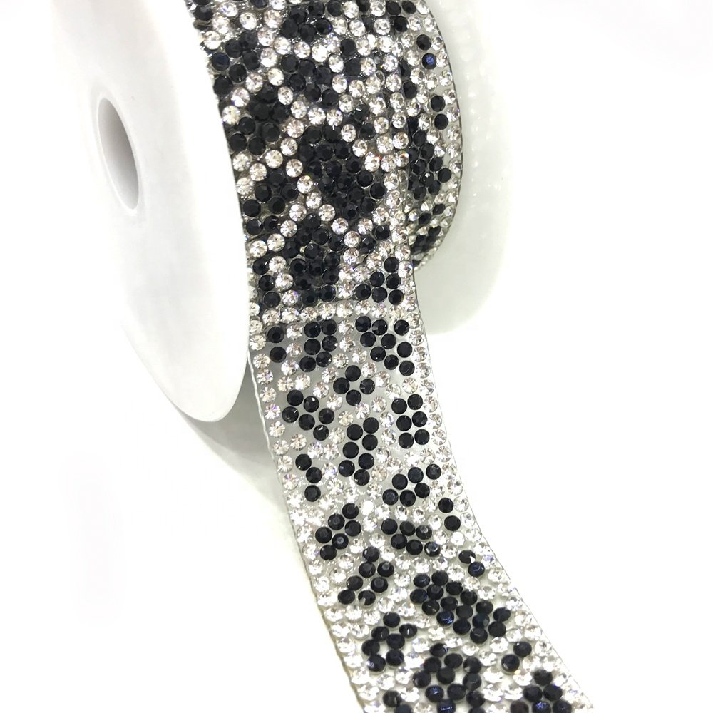 S282 2.5cm width Iron on rhinestone chain trim for garment accessories crystal rhinestone banding for shoes decoration