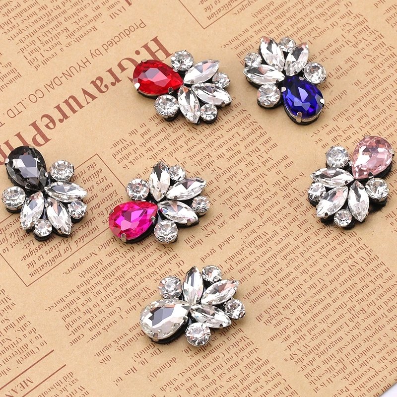 Rhinestones Ornament Multicolor Glitter Clear Crystal Glue on Diamond Strass Gem Accessories for Clothing Rhinestone Decorations