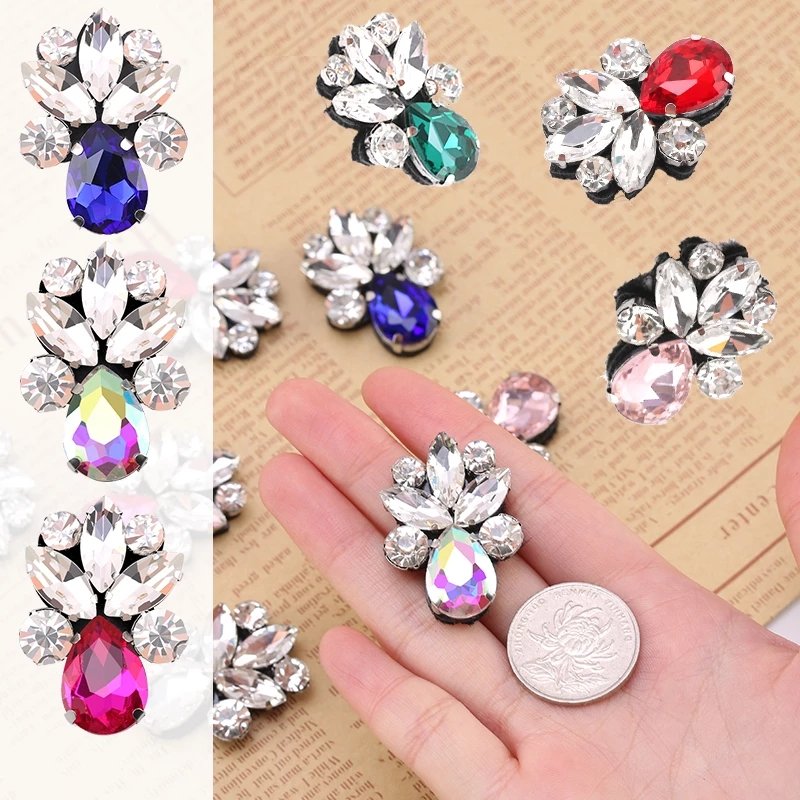 Rhinestones Ornament Multicolor Glitter Clear Crystal Glue on Diamond Strass Gem Accessories for Clothing Rhinestone Decorations