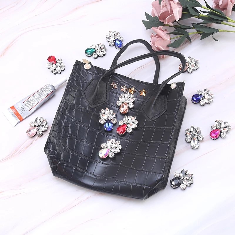 Rhinestones Ornament Multicolor Glitter Clear Crystal Glue on Diamond Strass Gem Accessories for Clothing Rhinestone Decorations