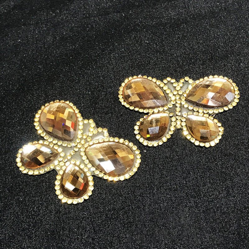 Wholesale Patches With Glass Rhinestones Clothing Accessories Butterfly Pattern Rhinestone Patch