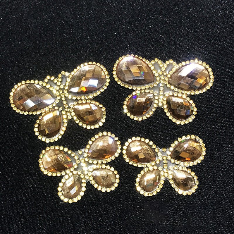 Wholesale Patches With Glass Rhinestones Clothing Accessories Butterfly Pattern Rhinestone Patch