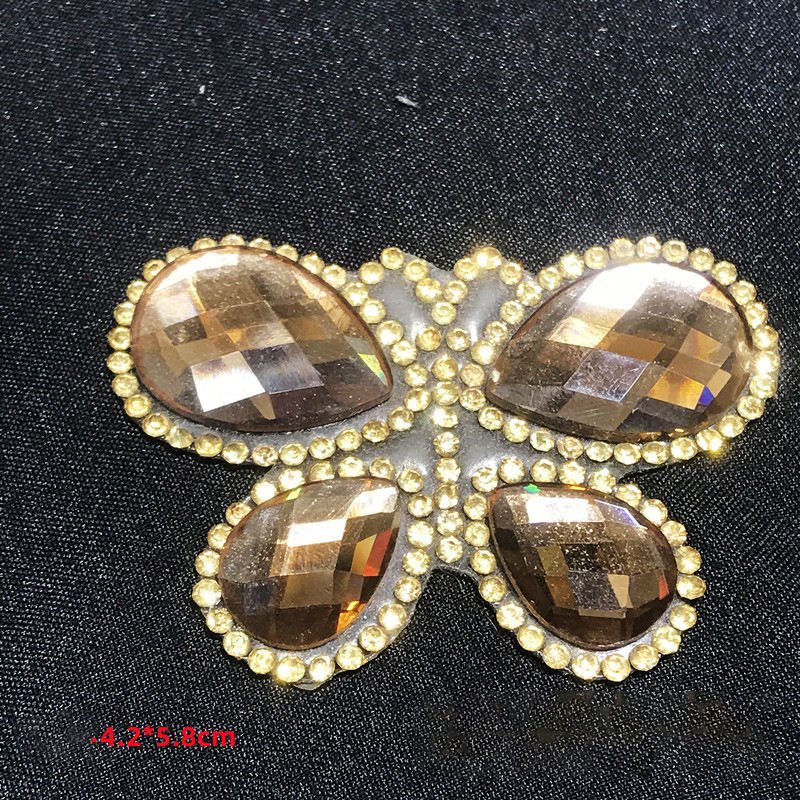 Wholesale Patches With Glass Rhinestones Clothing Accessories Butterfly Pattern Rhinestone Patch