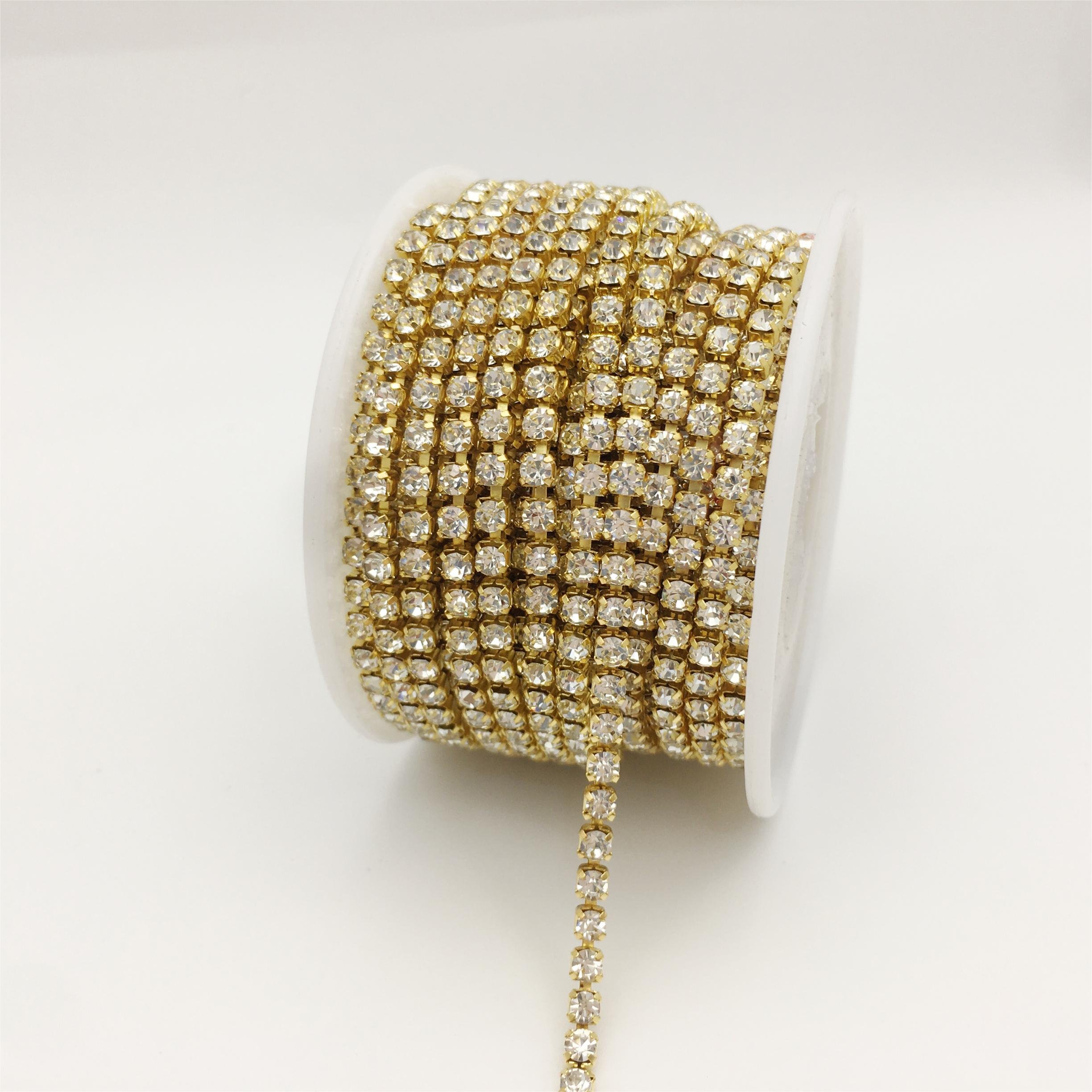 SINRONG Gold Crystal Water Diamond Sewing Cup for Shoes Clothing Luggage Bags-Versatile Rhinestones Material