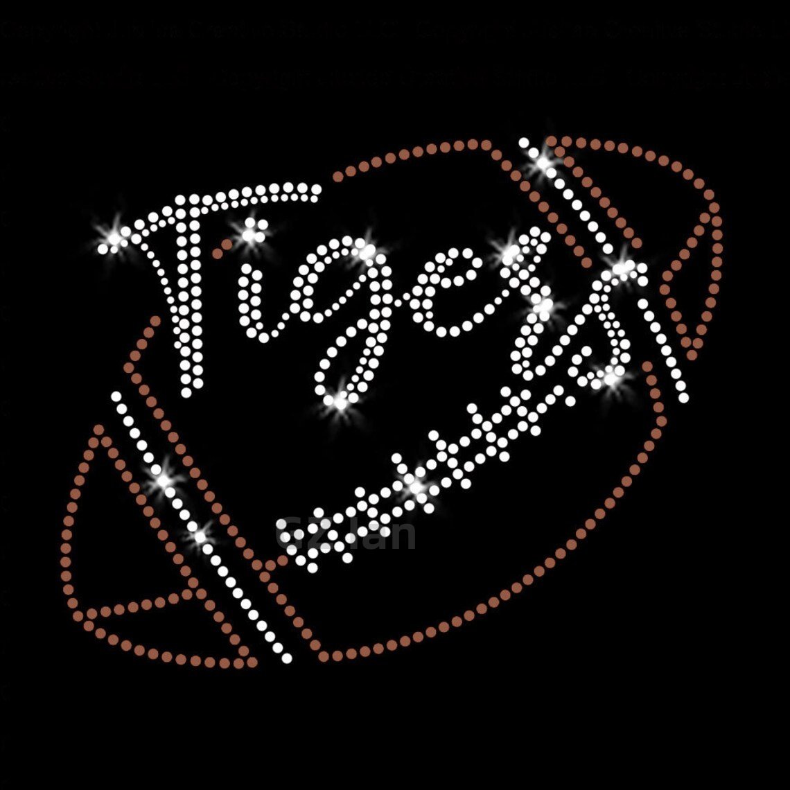 Custom Rhinestone Transfer Eagles Script Football Motif Rhinestone Hotfix Iron On Crystal Rhinestones Transfer