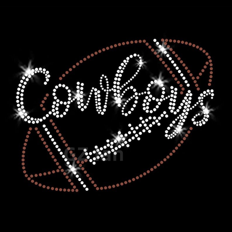 Custom Rhinestone Transfer Eagles Script Football Motif Rhinestone Hotfix Iron On Crystal Rhinestones Transfer