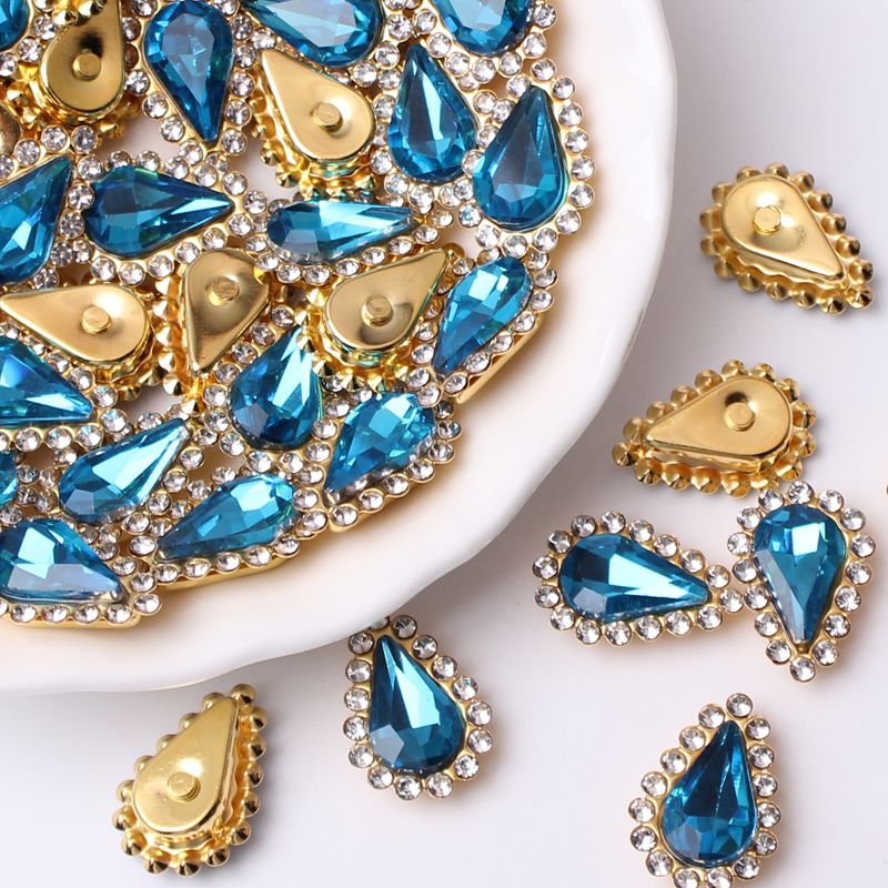 Waterdrop Claw Drill 8*13mm 200Pcs Tear Shape Rhinestones Hand Sewn On Glass Drill for DIY Material Decorative Accessories