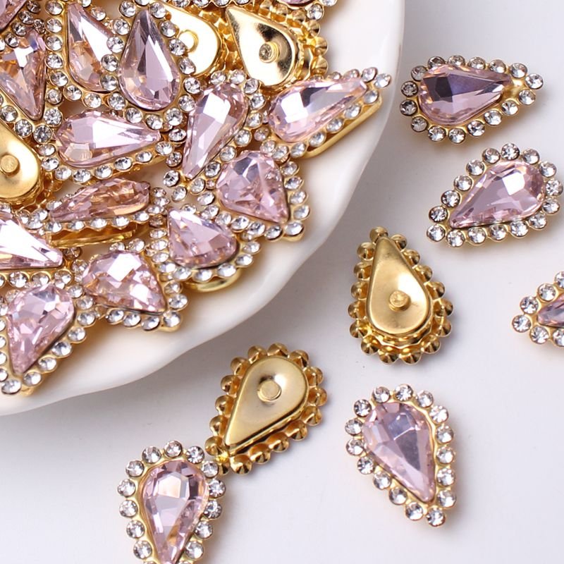 Waterdrop Claw Drill 8*13mm 200Pcs Tear Shape Rhinestones Hand Sewn On Glass Drill for DIY Material Decorative Accessories