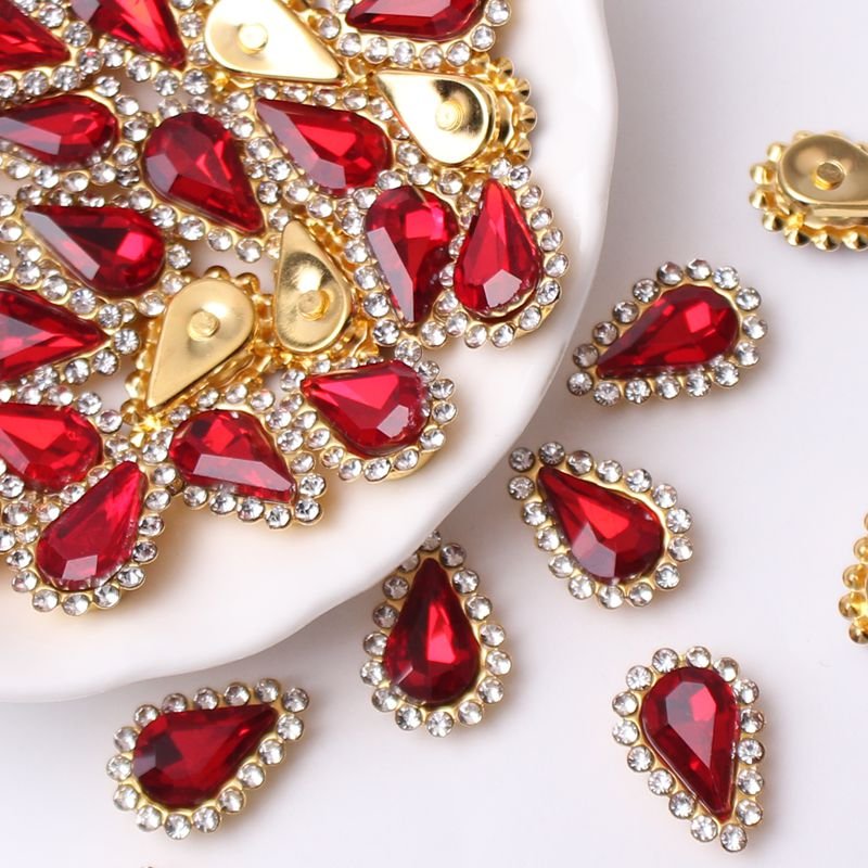 Waterdrop Claw Drill 8*13mm 200Pcs Tear Shape Rhinestones Hand Sewn On Glass Drill for DIY Material Decorative Accessories