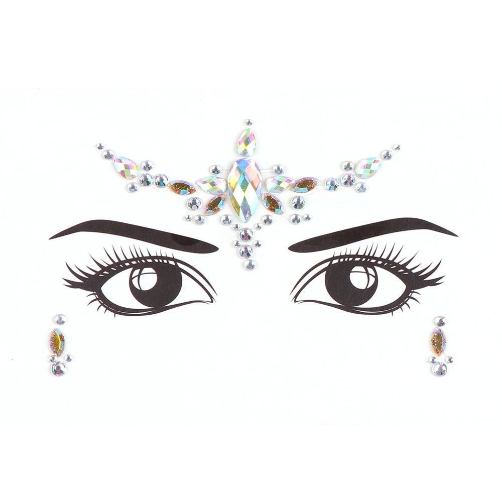 Eyes Sticker Tattoo Sticker Jewel Safety Makeup Rhinestone Face Crystal Newest Carnival Festival Body Art 13*17cm Rohs