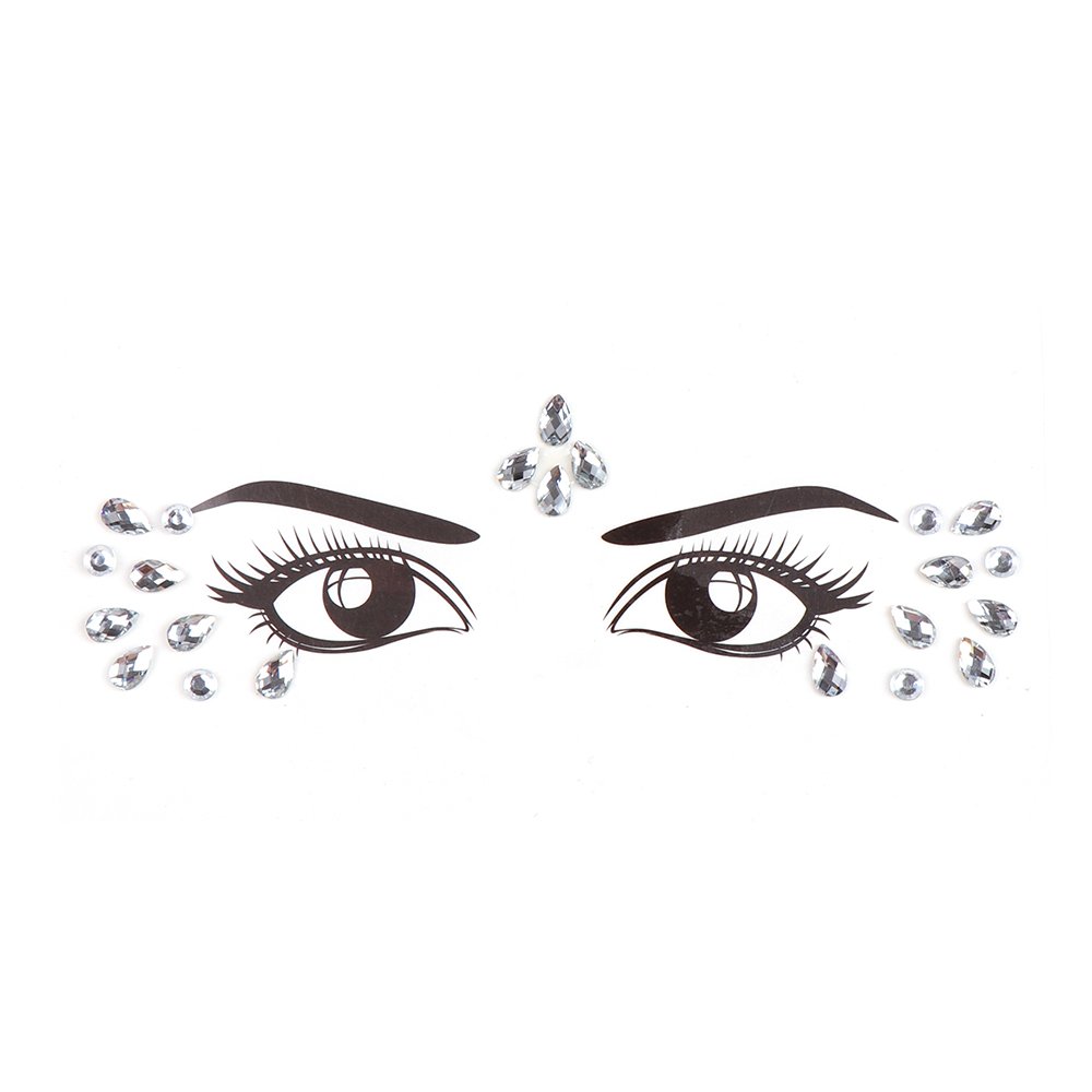Eyes Sticker Tattoo Sticker Jewel Safety Makeup Rhinestone Face Crystal Newest Carnival Festival Body Art 13*17cm Rohs