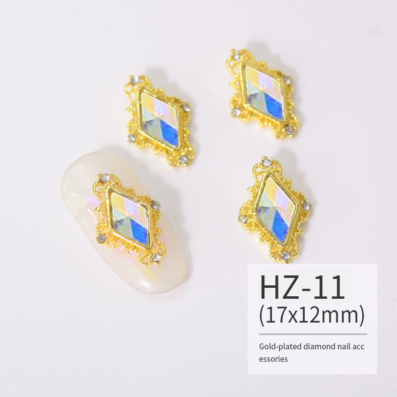 Love Heart Decorations gold Glitter Rhinestone Nail Charms 3D jewelry Crystal diamond Nail Supply