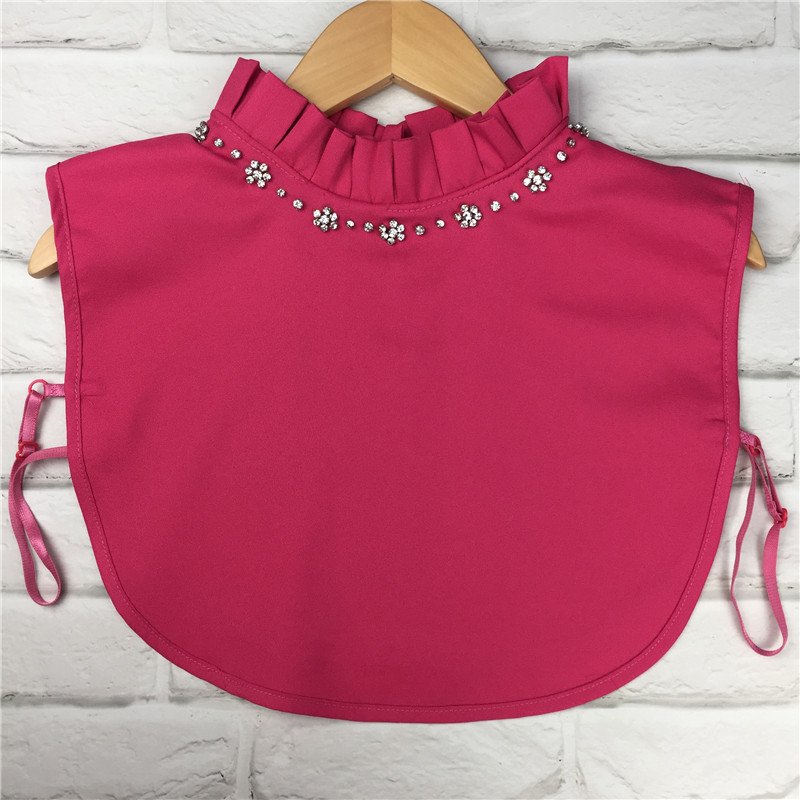 New Detachable Blouse Half Shirts Elegant Fashion Women Fake Collar with Rhinestone