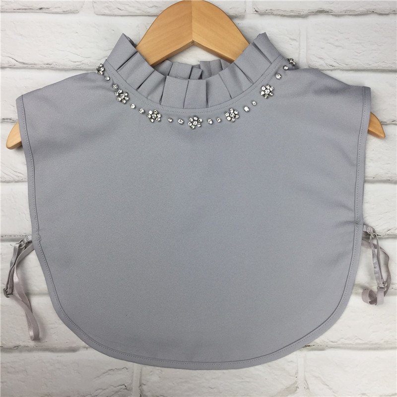 New Detachable Blouse Half Shirts Elegant Fashion Women Fake Collar with Rhinestone