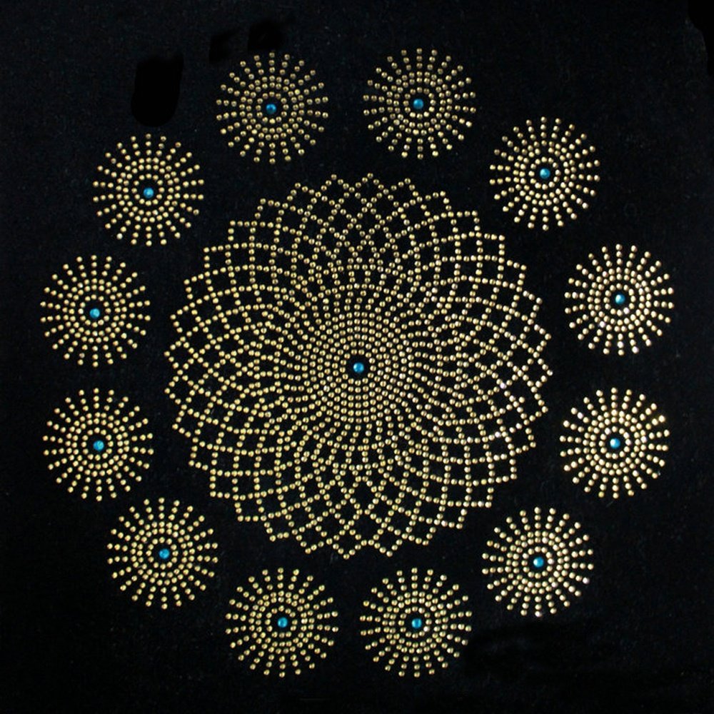 Wholesale dmc flower Hot Fix Feather Rhinestones Motif Heat Transfer Iron On Transfer For Clothes Shoes