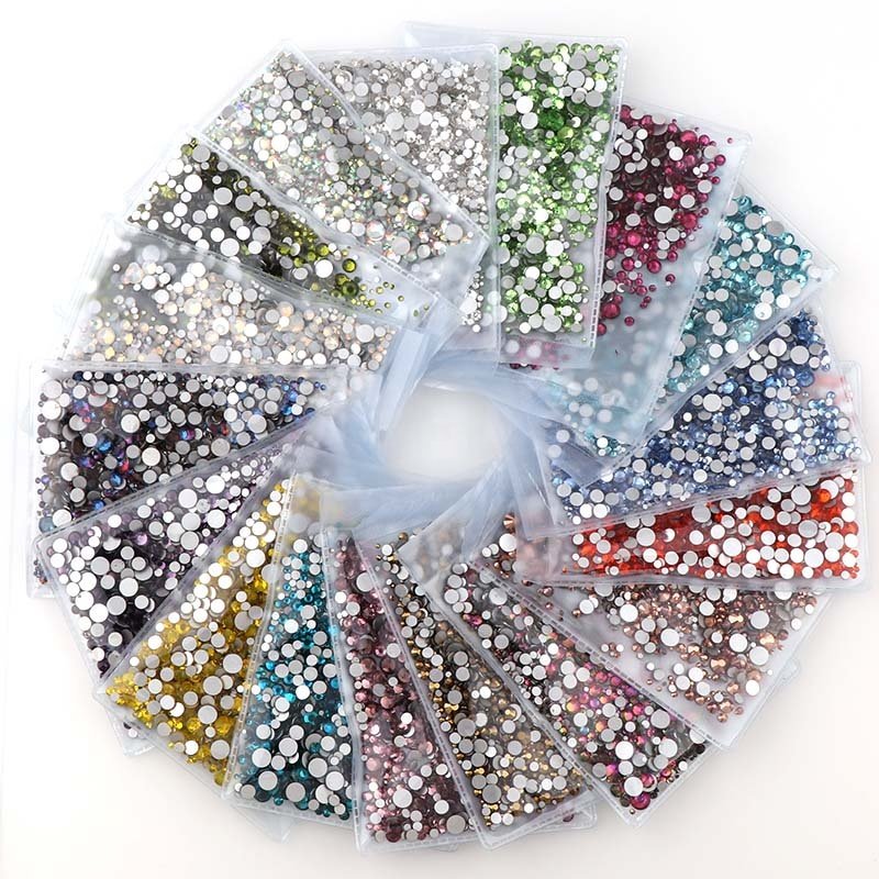 Rhinestones Flat Back Glass Crystal Drop Around Acrylic AB Diamond Sew On Rhinestone With Claw acrylic gem
