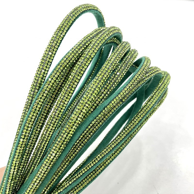 S577 New Cotton Rhinestone strips Crystal Rope Bling rhinestone cord for shoe decoration 7mm