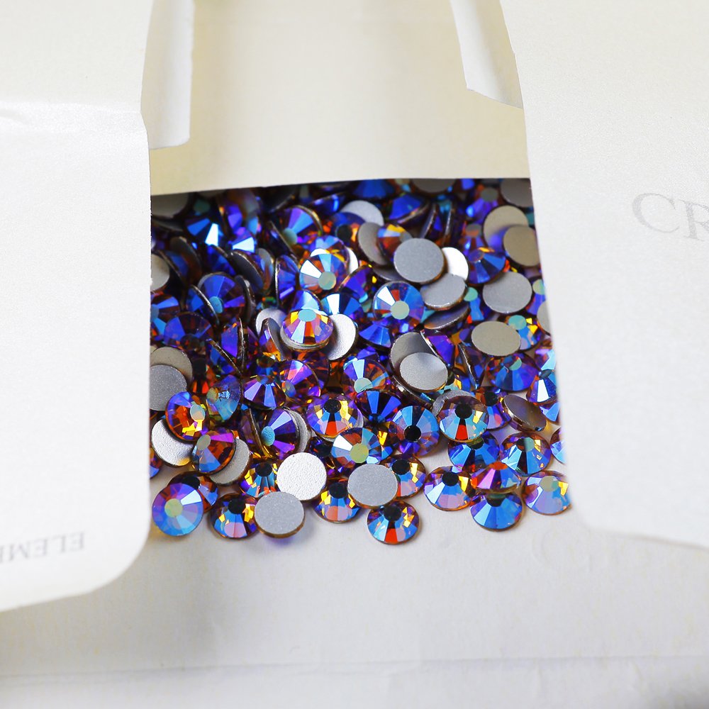 Non Hotfix Rhinestone SS10 SS20 Flatback Glass Rhinestone Lt.Col.Topaz AB For Tumblers
