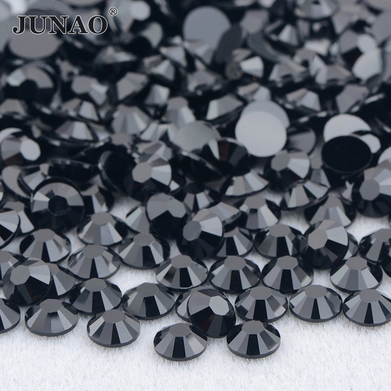 JUNAO Wholesale 2 3 4 5 6mm Round Strass Gems Nail Art Decoration Flatback Crystal Stones Transparent AB Jelly Resin Rhinestone