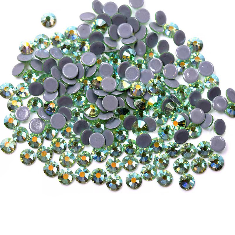 Pujiang Yantuo Crystal SS6/SS16/SS20 green peridot AB Strass HotFix Flatback Glass Rhinestones