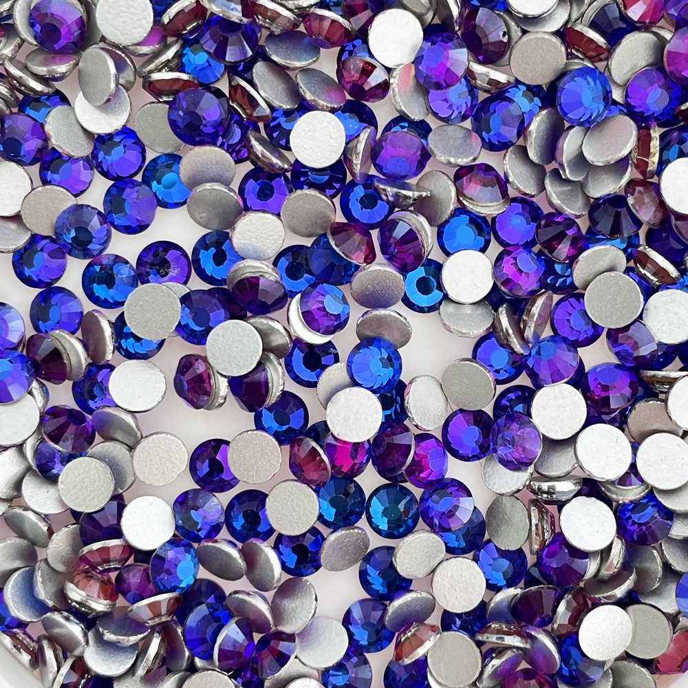 Yantuo Wholesale Purple Glass Rhinestones Glass Stone for Phone Cristal Non-hot Fix Crystal Rhinestones Round Nail Flatback 14