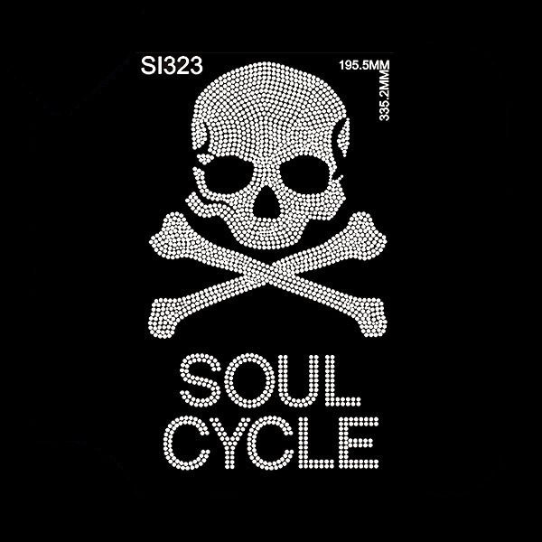Wholesale Iron On Rhinestone Transfer Motif Skull Logo Rhinestone Heat Transfers For Clothing