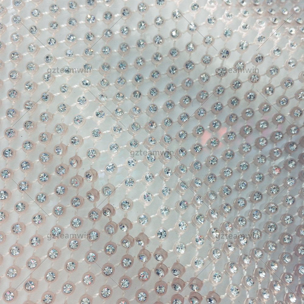 Wholesale 120cm Cheap Plastic Mesh Crystal Rhinestone Mesh Fish Net Fabric Glass Rhinestone Accessories For Tops Dress Wedding