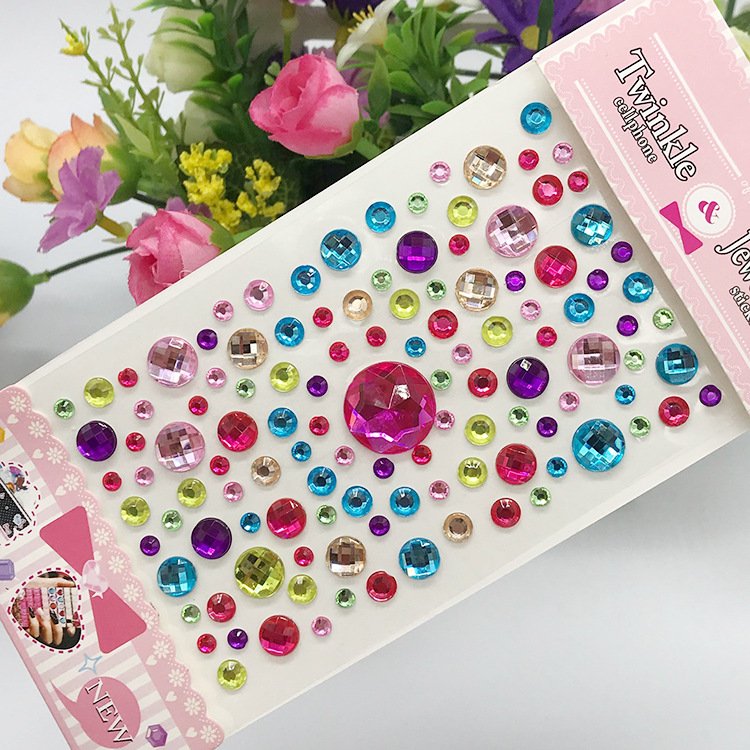 2023 Princess 3D Cute Kids Fashion Kawaii Sweet Girl Gift Crystal Rhinestones Decoration Sticker Acrylic Heart Flower Diamond