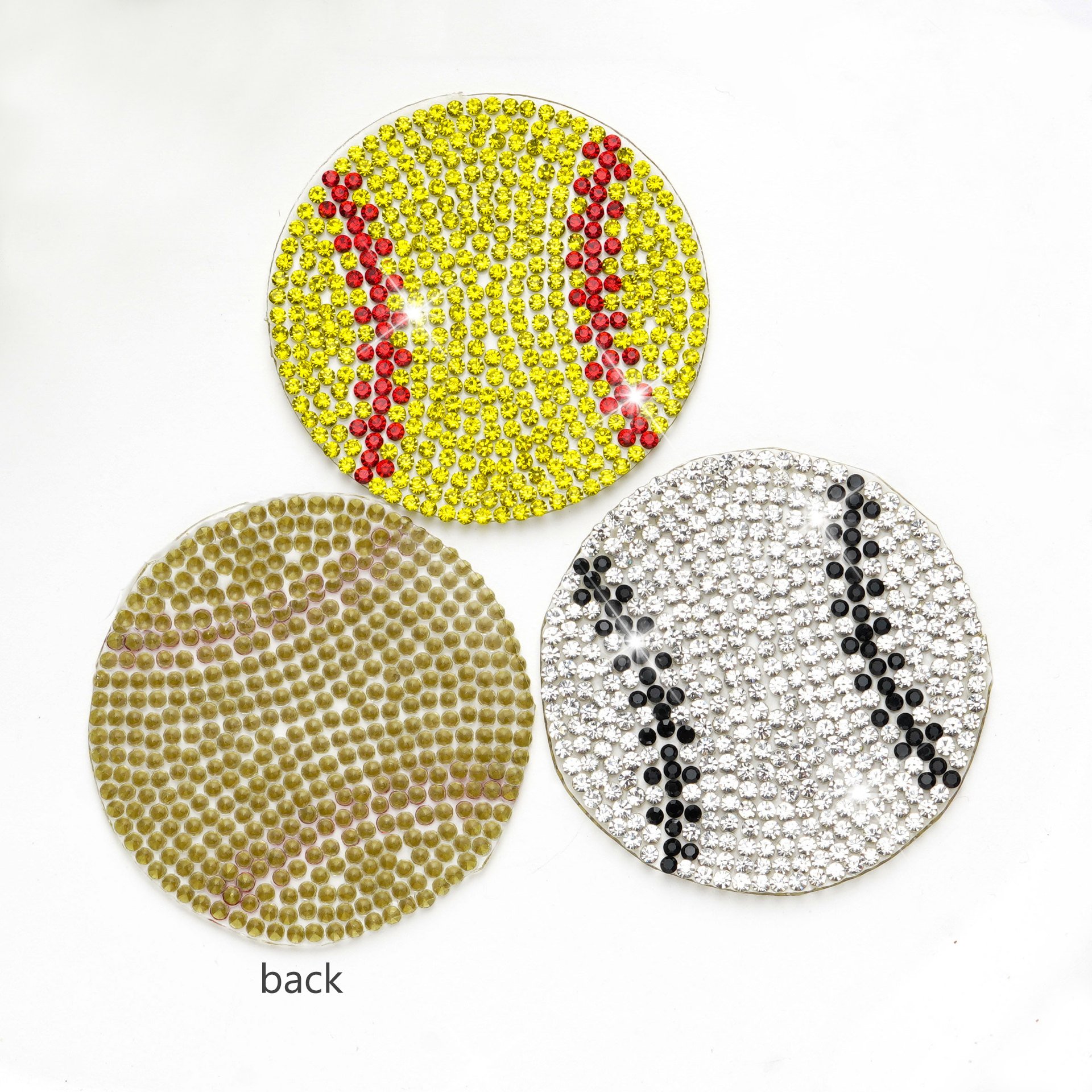 Hot selling Rhinestone Baseball Rugby Patch Applique Diamond Crystal Iron On Patch for Clothing Hat Decoration