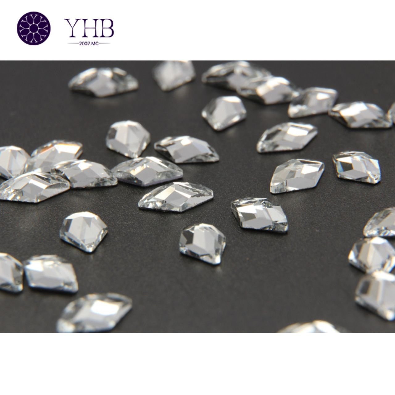 Fancy Stone 10mm Crystal Clear White Color Rhombus Lead Free Crystals Rhinestone