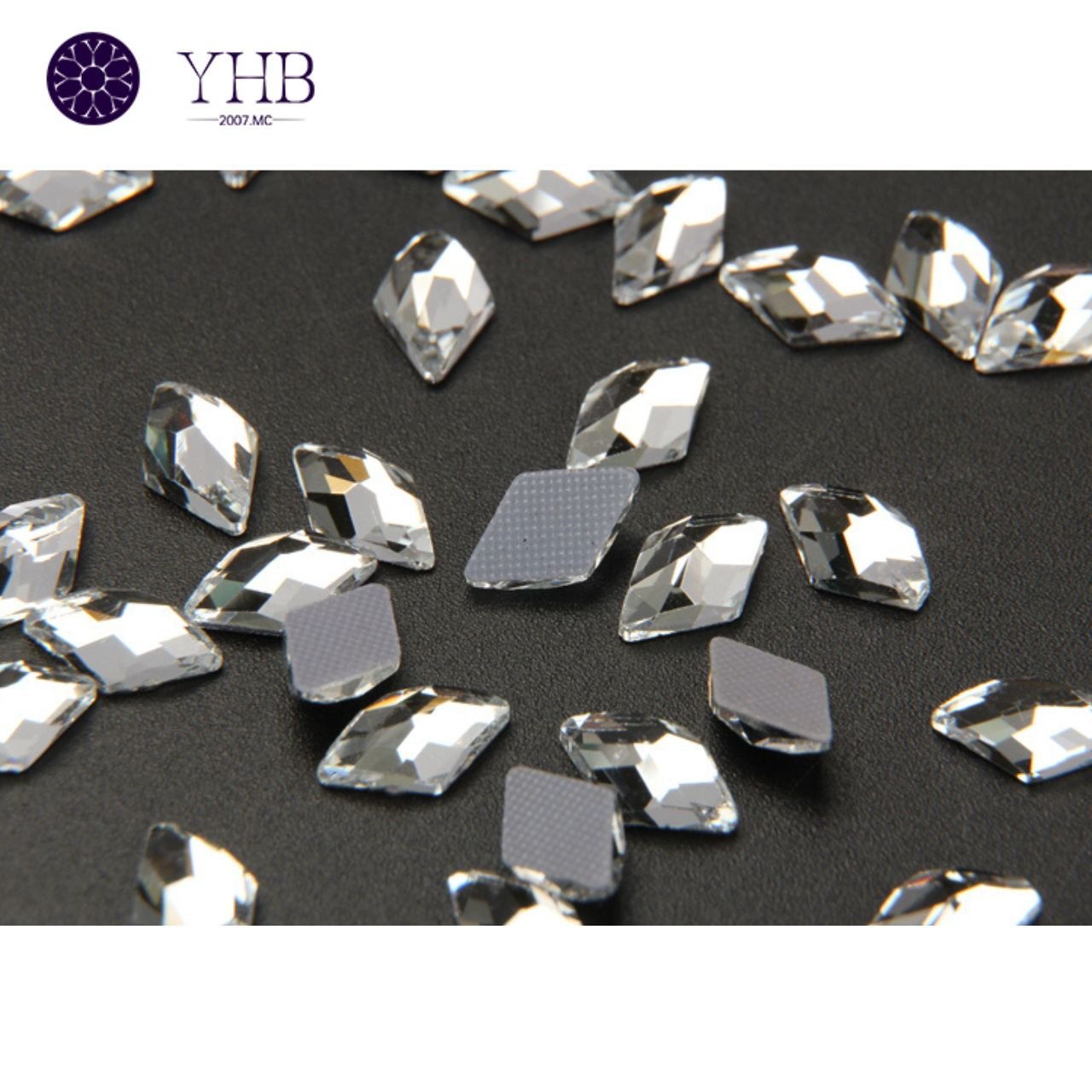 Fancy Stone 10mm Crystal Clear White Color Rhombus Lead Free Crystals Rhinestone