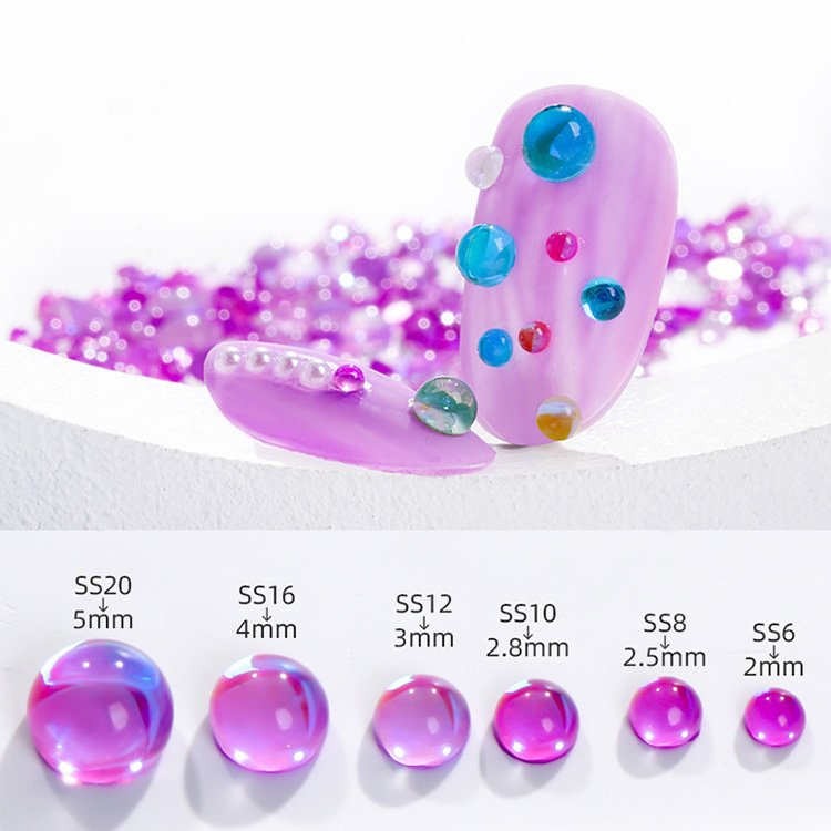 New Mermaid Tears Glass Rhinestones Aurora Transparent Shiny Crystals Nail Art Flat Back Non Hot Fix Rhinestones for Crafts
