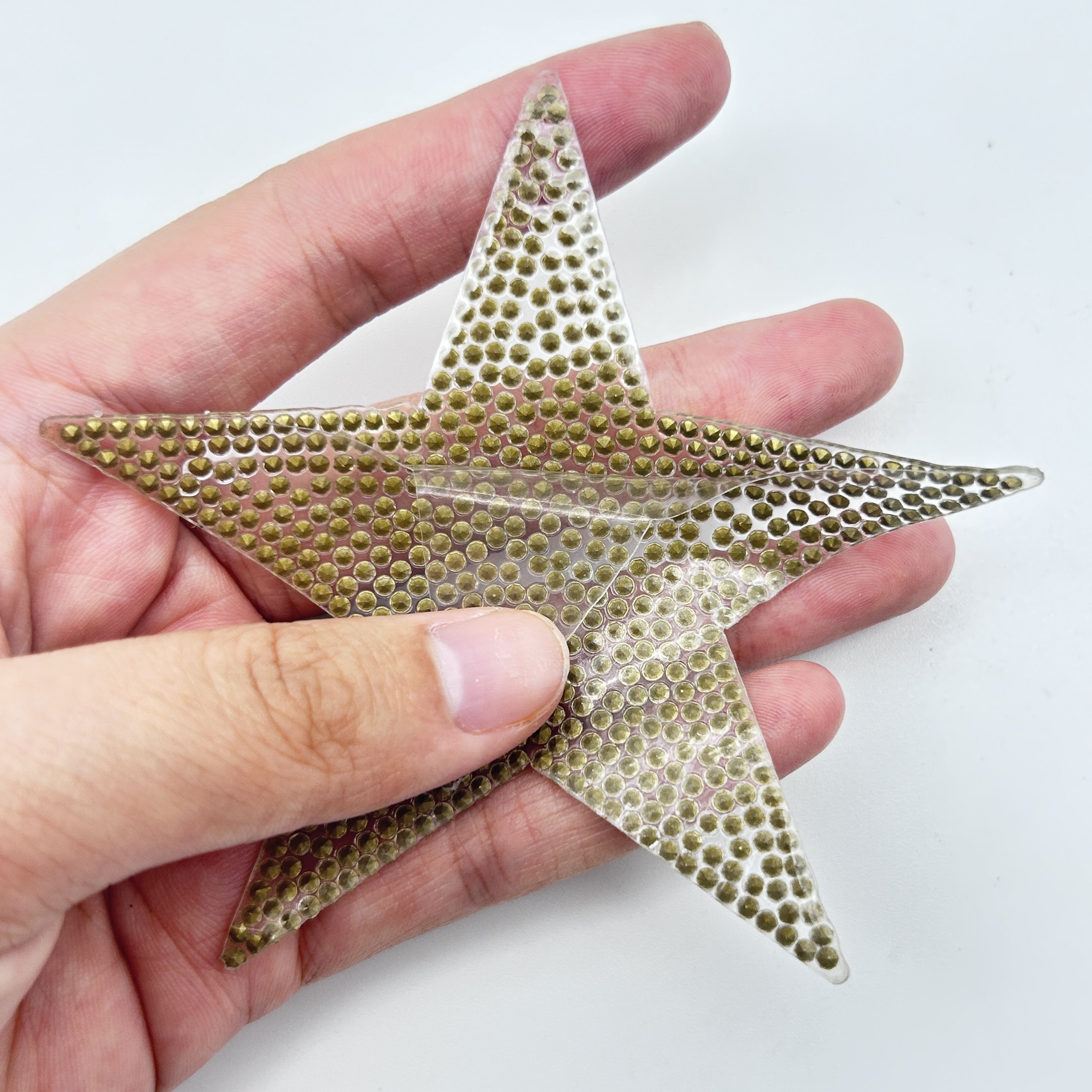 Hot Sale Crystal Star Bling Diamond Self Adhesive Crystal Applique Rhinestone Sticker Star Iron On Patches for Clothing