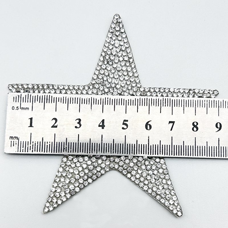 Hot Sale Crystal Star Bling Diamond Self Adhesive Crystal Applique Rhinestone Sticker Star Iron On Patches for Clothing