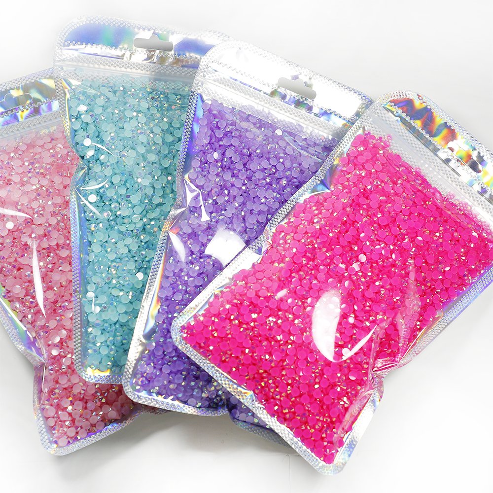 Yantuo Rhinestones Crystal AB Resin Non Hot Fix Strass Flatback Wholesale 6mm Stones Jelly Pink High Grade Jelly Shoes 2 Bags