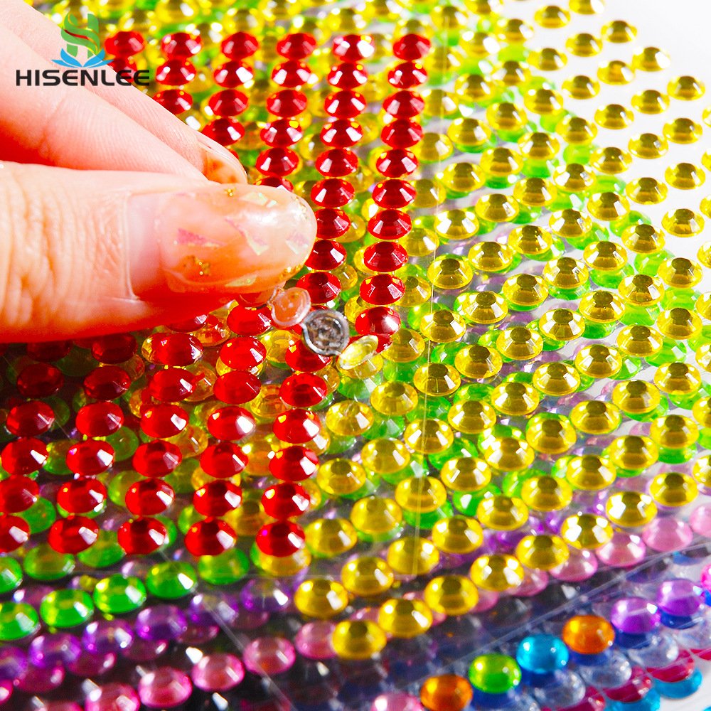Custom made DIY Decoration Stickers 3mm 4mm 5mm 6mm Diy Acrylic crystal Diamond Self Adhesive Rhinestone Stickers