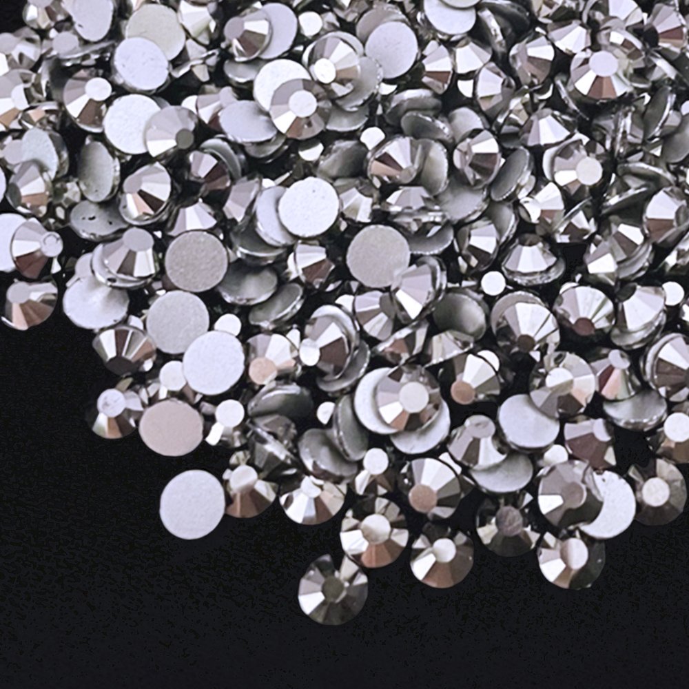 Yantuo Factory Wholesale SS20 Flatback Non Hotfix Rhinestones Silver Base Jet hematite Glass Eco-friendly 2 Bags Nail Rhinestone