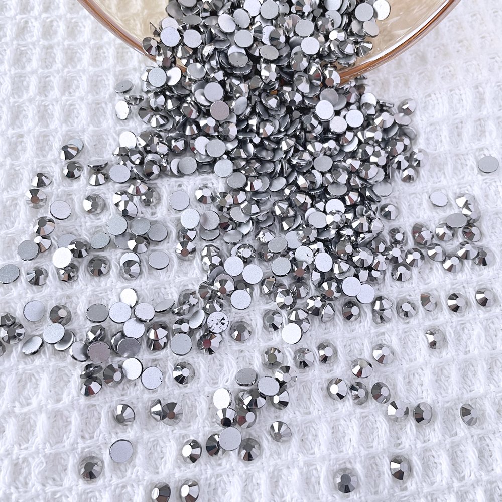 Yantuo Factory Wholesale SS20 Flatback Non Hotfix Rhinestones Silver Base Jet hematite Glass Eco-friendly 2 Bags Nail Rhinestone