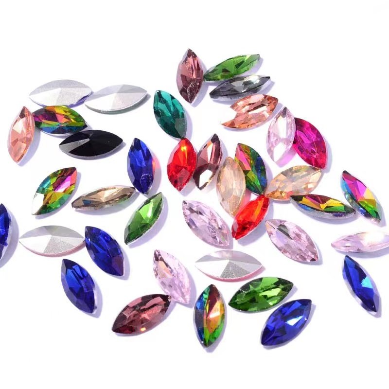Crystal Stones Sewing Acrylic Gems Strass Beads Flatback Horse Eye Sew On Rhinestone stone trimming