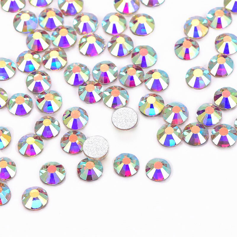Ss 6 8 10 16 20 30 Pink AB Heat Transfer Strass Stones Iron On Crystal Hotfix Glass Rhinestones For Dress