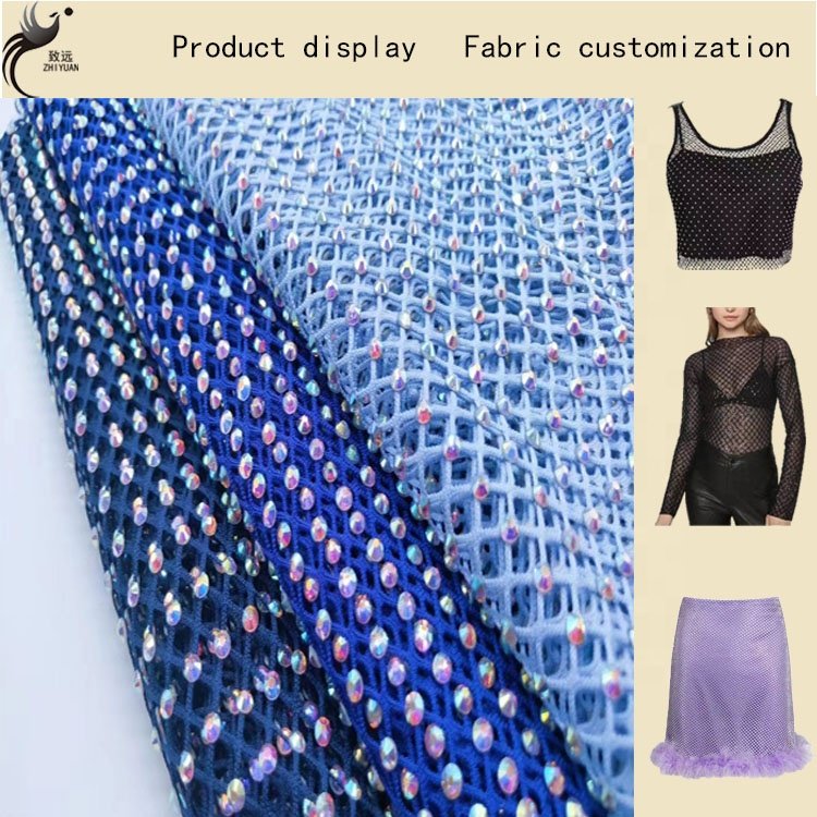 New design high quality elastic net garment shoe belt accessories crystal mesh dress rhinestone