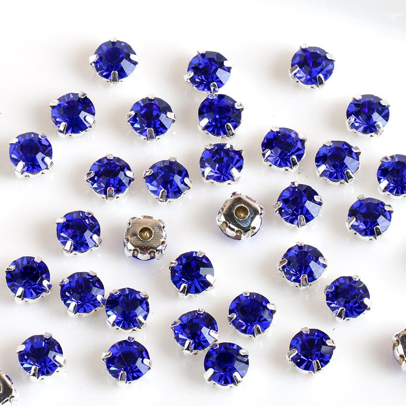 SINRONG Colored Glass Rhinestone Sewing Wedding Accessories 4 Claw Flatback Style Shoes Bags Garments