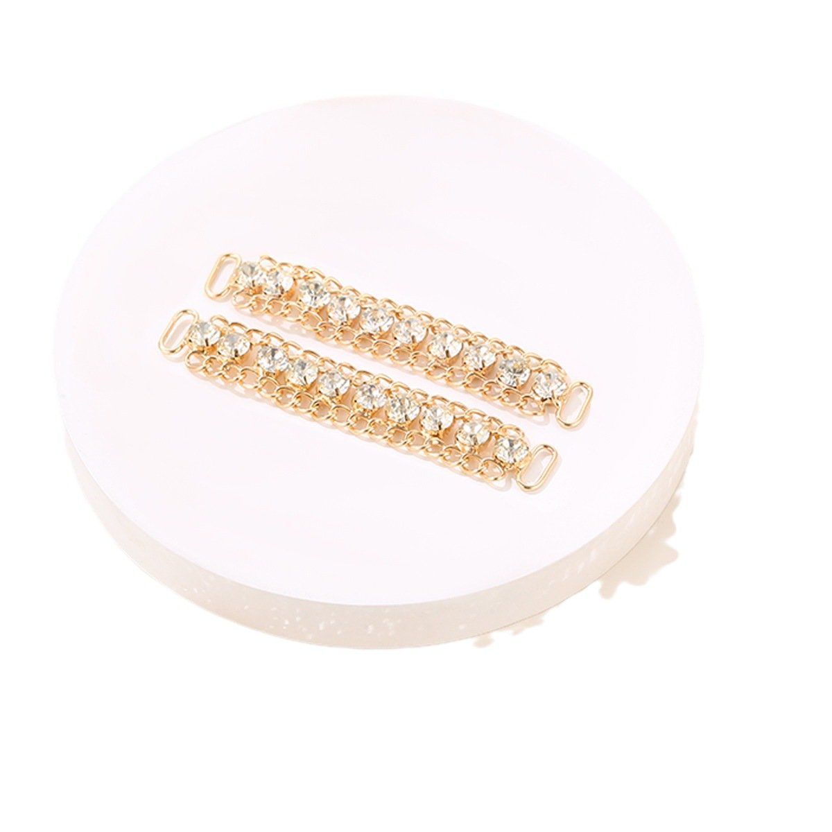 JFS010 Hot Sale Swimsuit Shining Crystal Rhinestone Bra Buckle Decorative Diamond Chain Swimwear Connector Buckle Accessories
