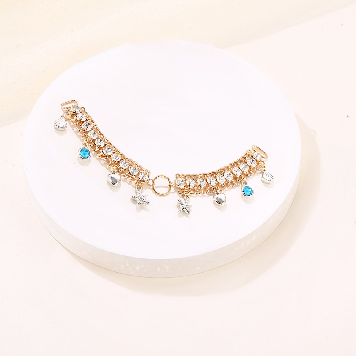 JFS010 Hot Sale Swimsuit Shining Crystal Rhinestone Bra Buckle Decorative Diamond Chain Swimwear Connector Buckle Accessories