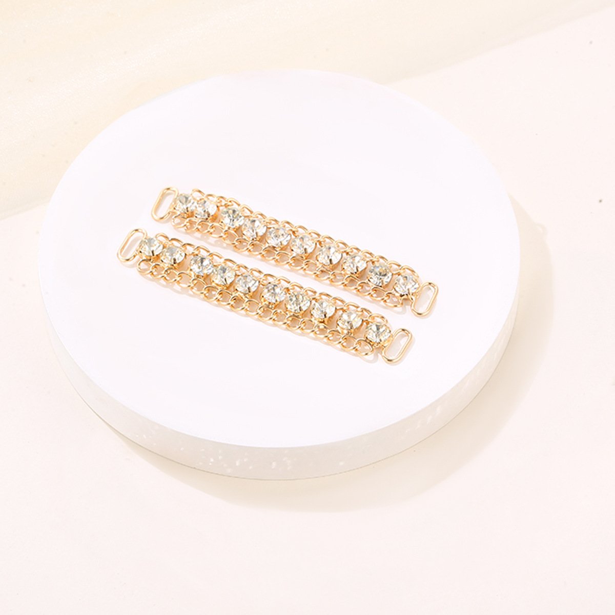 JFS010 Hot Sale Swimsuit Shining Crystal Rhinestone Bra Buckle Decorative Diamond Chain Swimwear Connector Buckle Accessories
