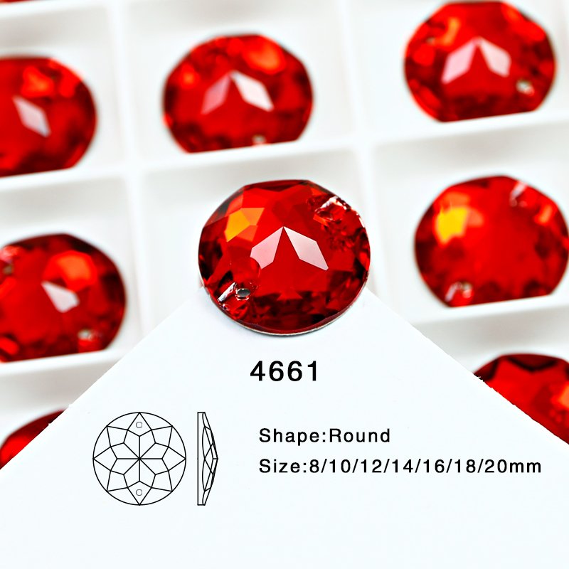 Dongzhou flatback rhinestone round shape sew-on crystals wholesale lead-free crystal stone for clothes dress garment decoration