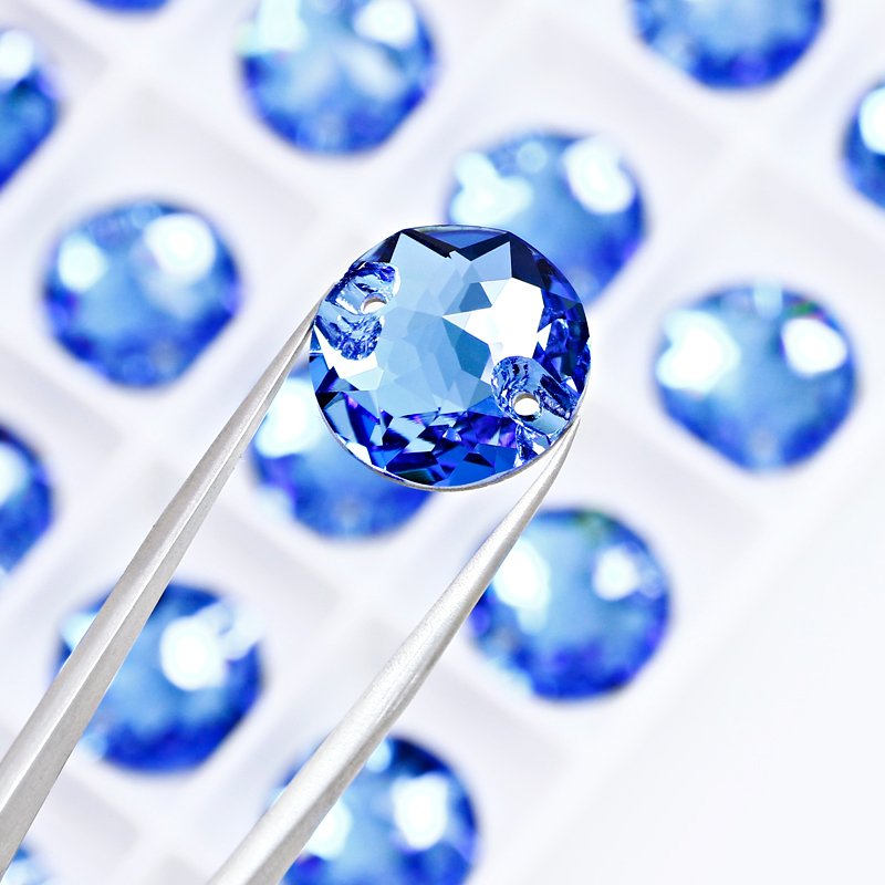 Dongzhou flatback rhinestone round shape sew-on crystals wholesale lead-free crystal stone for clothes dress garment decoration