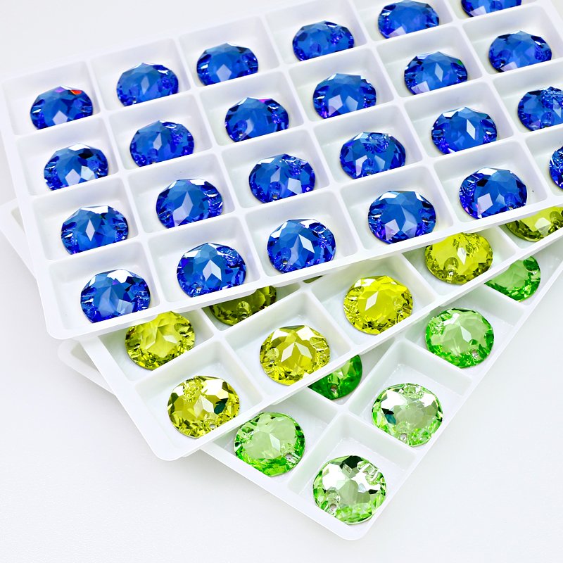 Dongzhou flatback rhinestone round shape sew-on crystals wholesale lead-free crystal stone for clothes dress garment decoration