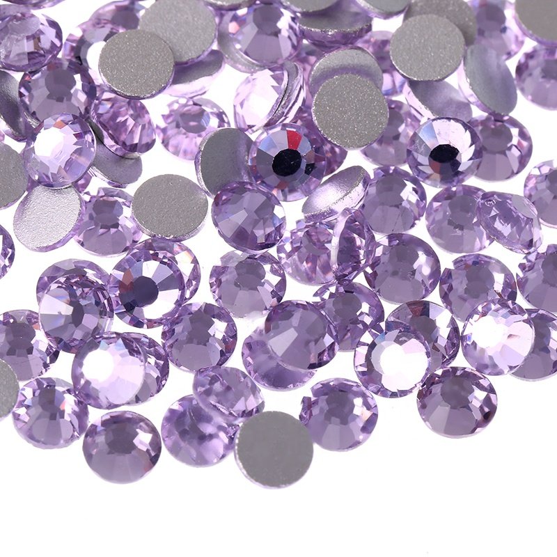 High quality Round AB Colorful Non Hotfix Flat back Glass rhinestones transparent Crystal rhinestones for mugs Nail Arts